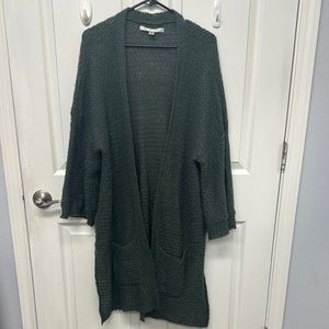 LC Lauren Conrad Green Cardigan Shawl Collar Knit